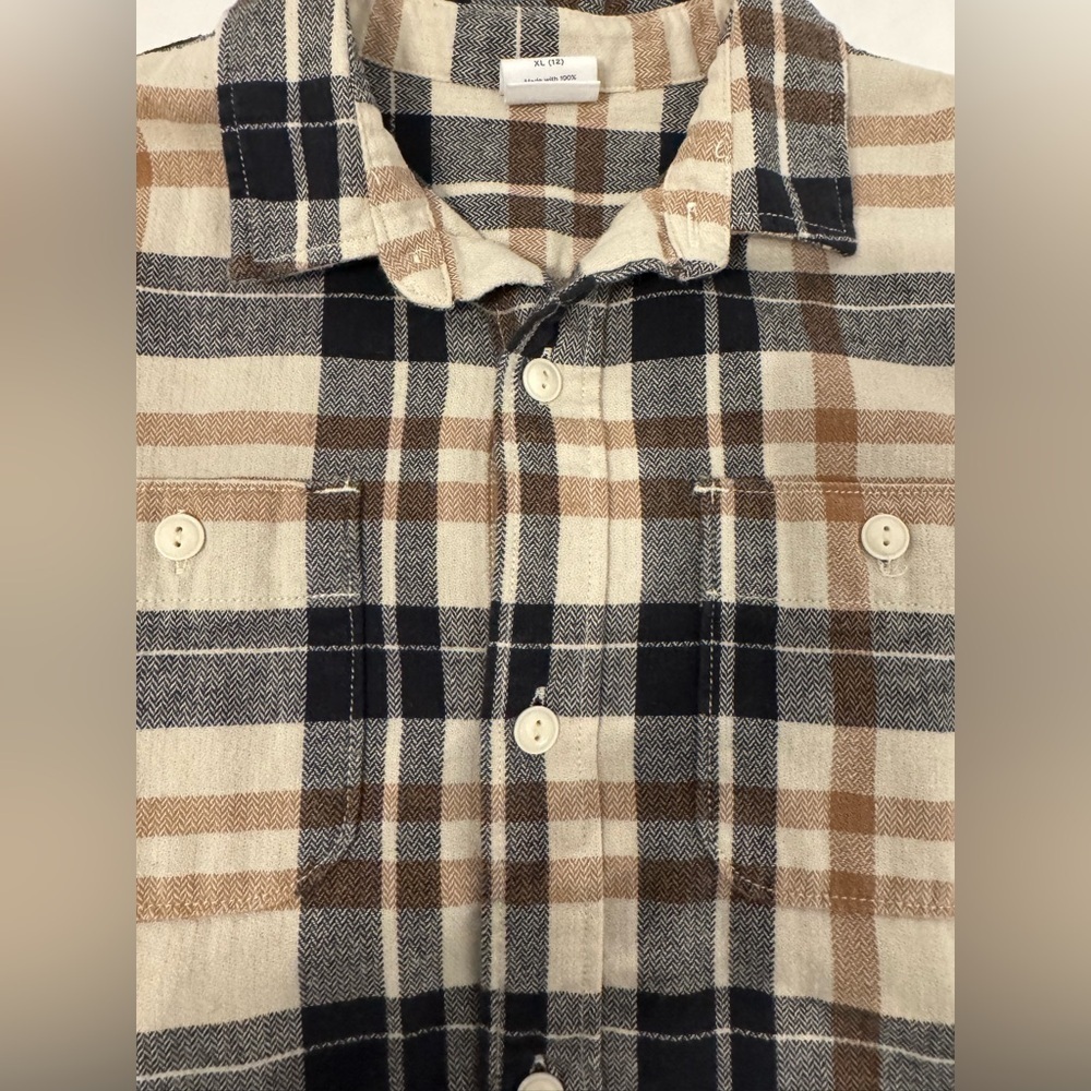 EUC Boy’s Gap Plaid Shirt-Jacket (XL-12) - Picture 4 of 6